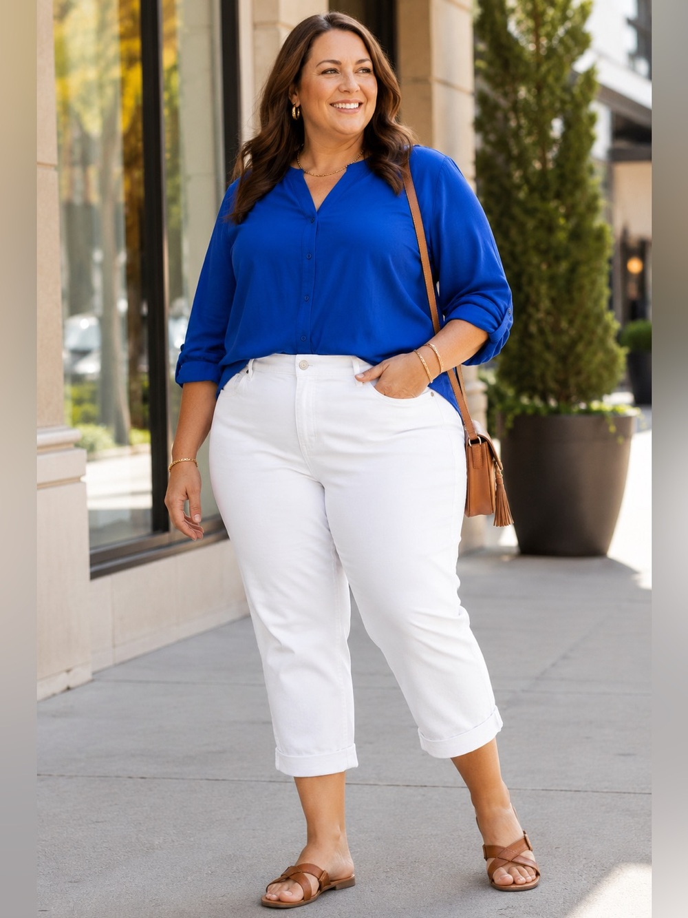 NYDJ Marilyn Straight Crop Cuff Jeans Optic White 24W NWT